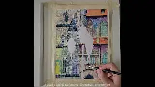 Watercolor painting - lamp post in N&uuml;rnberg - fast forward #art #drawing #watercolor #painting