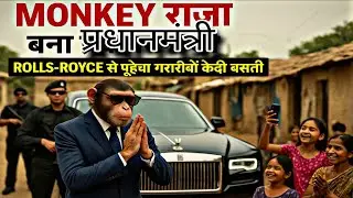 🔥Monkey राजा बना प्रधानमंत्री 🇮🇳 | Rolls-Royce में गांव पहुंचा | पूरा बदलाव देखो!