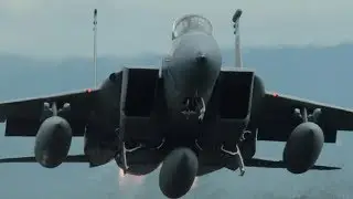 The USAF is ALWAYS READY! F-15 FIGHTER AIRCRAFT takeoff as part of routine training op!