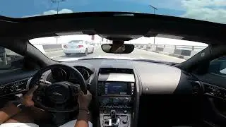 Medium-speed joyride in the Jaguar F-Type on third mainland bridge (POV)