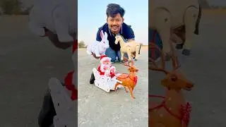Horse with Rc Santa Claus Sleigh And Reindeer Gift🎁