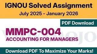 IGNOU MMPC 004 Solved Assignment 2025-26 PDF Download | IGNOU MBA