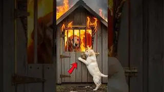 Brave Golden Retriever Puppy Saves His Mom from a Fire! #dog #animals #animalrescue