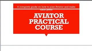 AVIATOR COURSE part. 1