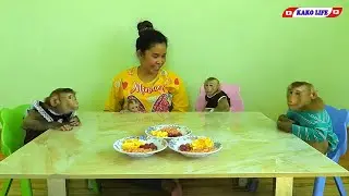 Little Lisa Disturb Kako Luna And Olly Eating Fruits
