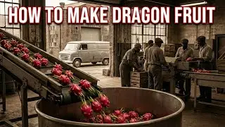 Inside a 1980's Red Dragon Fruit Factory From Fresh Red Dragon Fruit to Delicious Dessert
