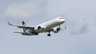 Air New Zealand A321 arriving auckland international airport,smooth landing