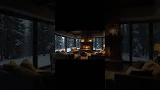 No Ads Fireplace Blizzard ASMR - Snow Storm Sound Sleep With Fireplace Burning For Deep Sleeping
