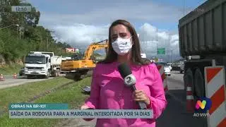 Obras na BR-101: sa&iacute;da da rodovia para a marginal interditada por 14 dias
