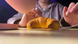 asmr fingertip tapping a croissant squishy (no talking)