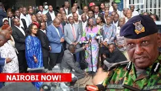 Fireworks as Gachagua, Kalonzo, Matiangi and united opposition storm IG Kanja's office in Nairobi🔥
