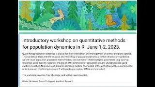 Quantitative methods for population dynamics in R - 2023 edition - day 1