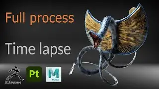 Mushroom Dragon TIMELAPSE !  *Zbrush, Painter, Maya, Redshift*