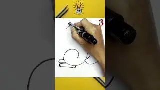 3➡️🐿️❓How To draw 🐿️Chipmunk From Number 3 easy | How to turn 3 into 🐿️Chipmunk |DrawTricks #shorts
