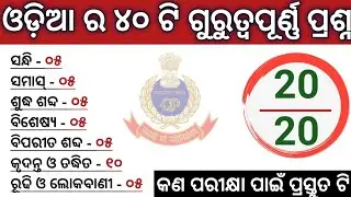 Odia Grammar Practice set for OSSC Traffic Constabal exam ||