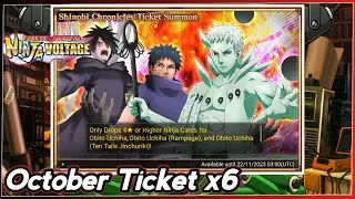 SHINOBI CHRONICLES Ticket Summon x6 (October 2023) - Obito Uchiha | Naruto X Boruto Ninja Voltage