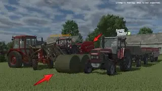 😮 przyjechał na usługe nam balotować siano 😍 zwóz balotów 🫠 od pola do monopola 😮 fs 25
