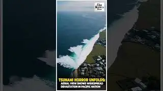 Tsunami Horror Unfolds: Aerial View Shows Widespread Devastation in Pacific Nation