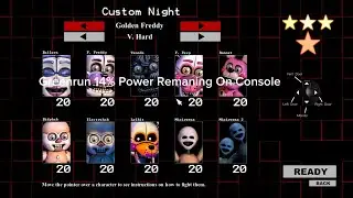 Fnaf SL Greenrun 14% Power Remaning On Console|Mode Golden Freddy 10/20