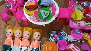 10 Minutes Satisfying with Unboxing Barbie Doll Pink Kitchen Play set | Toys Review | ASMR 