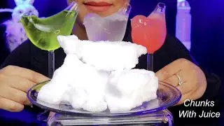 ASMR POWDERY ICE CHUNKS/BIRDY GLASS/JUICE DRINKING REQUEST