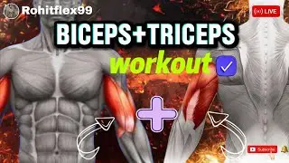 biceps+triceps workout 🏋️🏠#Fitness#Gym#Yoga#Homeworkout#RohitFlex99