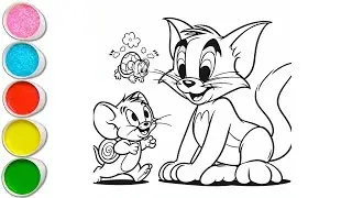 Cute Tom & Jerry Drawing for kids, Painting & Coloring for kids, Toddlers | Let's Draw Together