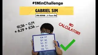 #1MinChallenge EP 3 | Can you calculate faster than a 9Y Old? | Decimal Numbers NO CALCULATOR 1 MIN