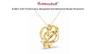 0.20ct GH/VS Natural Diamond Interwoven Heart Pendant