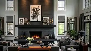 Family Christmas Living Room Fireplace Live Cozy Tour