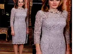 vestido corta de encaje de la reina letizia