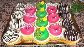 ميني دونوت رووعة المقادير مع طريقة تزيين يهبلو/mini donas decoración 