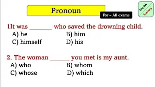 pronoun practice set -5,For- All Exam #englishacademy by deepak kr.