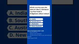 Quiz 3 - Win ₹1,000 | Cricket 2024 ICC World Cup T20  | Earn Make Money Online