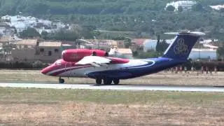 Private Antonov 74 RA-74015 Take Off Malaga LEMG