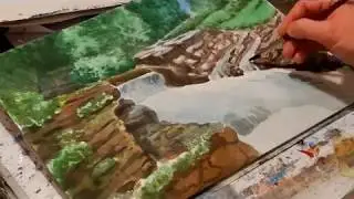 Watercolor stream painting