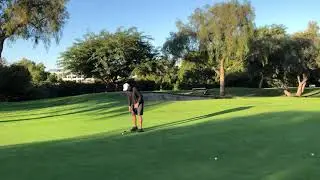 British golf announcer discussing how testicles affect a birdie putt