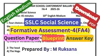 SSLC Social Science FA-4 Question Paper 2025&ndash;26 | Blueprint & Answer Key | English Medium