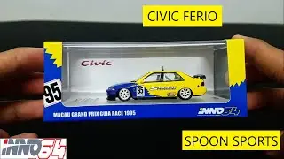 Inno64 Models Honda Civic Ferio #95 Spoon Sport Macau Grand Prix GUIA Race 1995