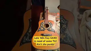 Mid-late &lsquo;60s Korean made Kay G440 with double pick guards. Got a little work to do.
