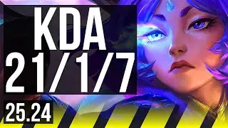 YUNARA & Yuumi vs LUCIAN & Janna (ADC) | Good KDA: 21/1/7, 44K damage | EUW Master | 25.24