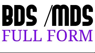 BDS FULL FORM in English | MDS FULL FORM | #shorts