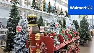 CHRISTMAS SECTION AT WALMART - CHRISTMAS TREES DECORATIONS ORNAMENTS HOME DECOR SHOPPING