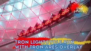 Tron Lightcycle Run with Tron Ares Overlay at Night