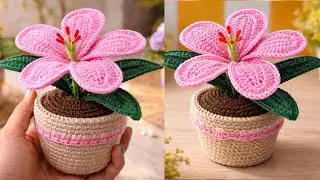 Crochet Flower Pot Tutorial ll Perfect Gift or  Decor Idea ll