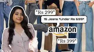 HUGE Amazon High-Waist Jeans Haul *Under Rs699*| 15 Jeans From Amazon Try-On Haul 2025| Renigraphy