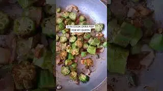 Let's cook okra fish #food #cute #cooking #reels #recipe
