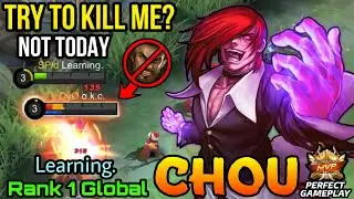 Try to Kill Me? Not Today!! Chou Offlaner MVP Perfect Play - Top 1 Global Chou by Learning. - MLBB