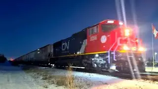 EXTREMELY RARE! Double CN SD75iACC units! CN 8356 leading CP Grain train westbound at Ogden
