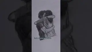 Romantic Couple Drawing | Couple hug drawing easy | couple sketch drawing #short video